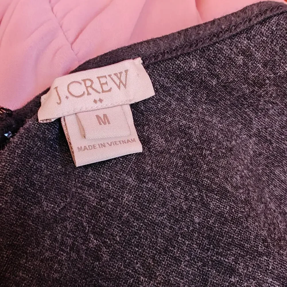 J.Crew Charcoal Sleeveless Shift Dress Size M Back Zip